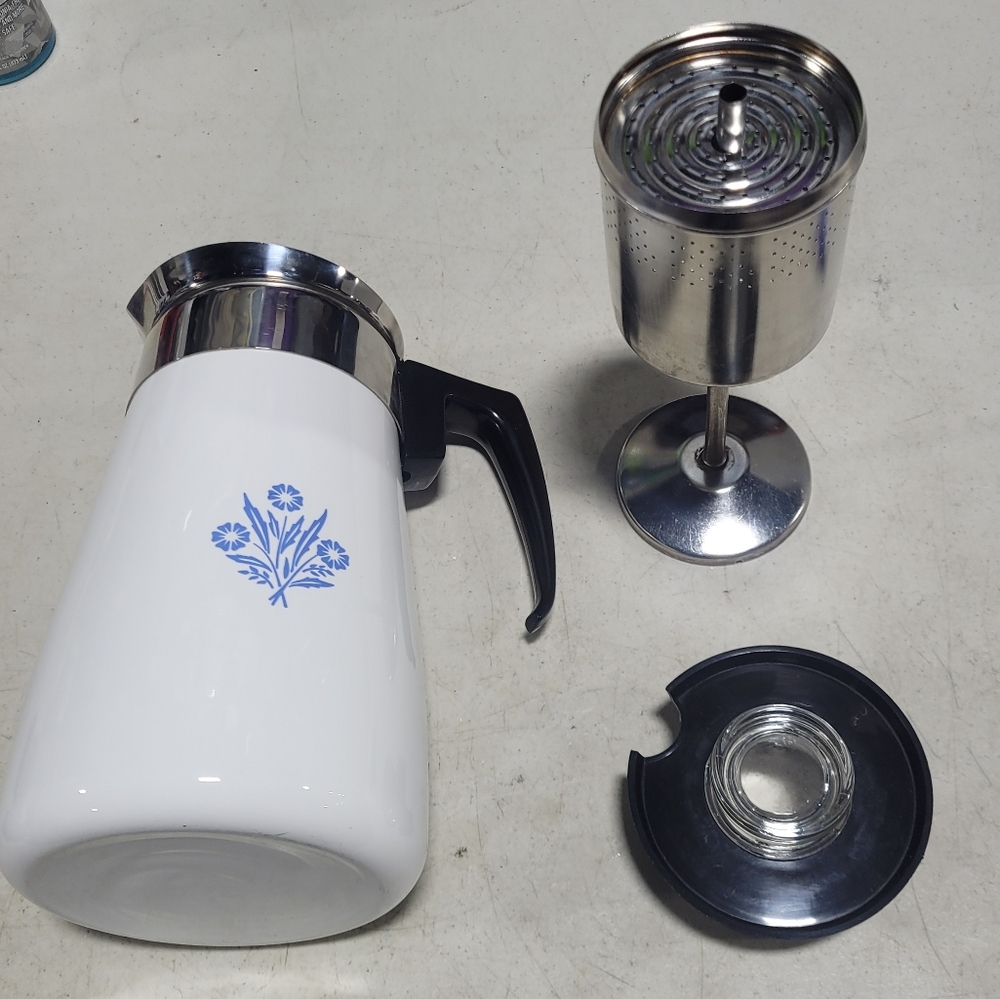 corning ware 9 cup stove top coffee percolator